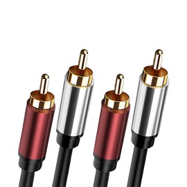 XMUXI RCA Cable,2RCA Male to 2RCA Male Stereo Audio Cables for Home Theater, HDTV, Amplifier, Hi-Fi Systems,Speakers (2 Meters)