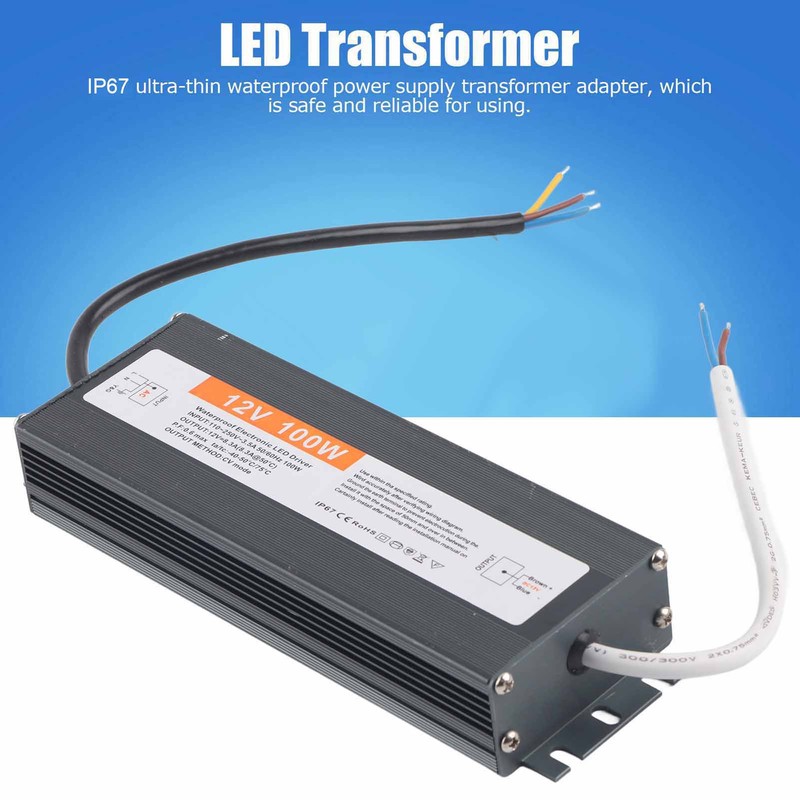 100W Ultra Thin Waterproof Power Supply Transformer Adapter LED Driver