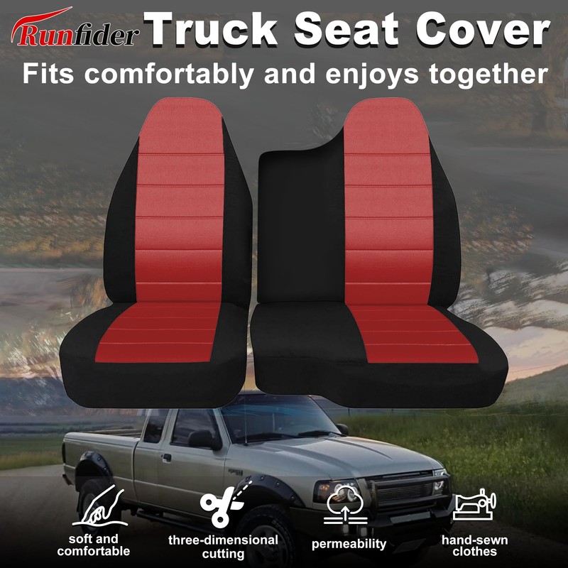 runfider Oxford Cloth Seat Covers for Ford Ranger 1998-2003, Fits