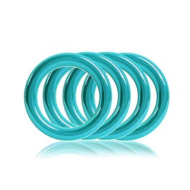 Ganzoo O-Ring Metal for Dog Lead, 25 mm Inner Diameter, Pack of 4, Steel Ring, Alloy Steel, Rustproof, Round Rings for Paracord 550 Collar, Handbag, Metal Ring, Crafts, Turquoise