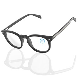 Epavouos Vollrand Blaufilterbrille Gaming Brille Computer Brille (Schwartz, Transparent und farblos（25% filtert）)