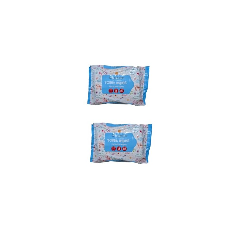 Whoopie Doo Flushable Toilet Wipes, 60 Wipes, Kids Friendly Design
