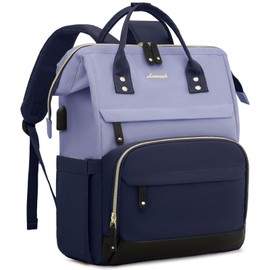 LOVEVOOK Travel Backpack for Women, Laptop Backpack Woman Purse with USB Port, 15.6 inch Large Capacity Doctor Nurse Bag backbag, Waterproof Casual Daypack for Work,Carry on,Daily, Grey Blue