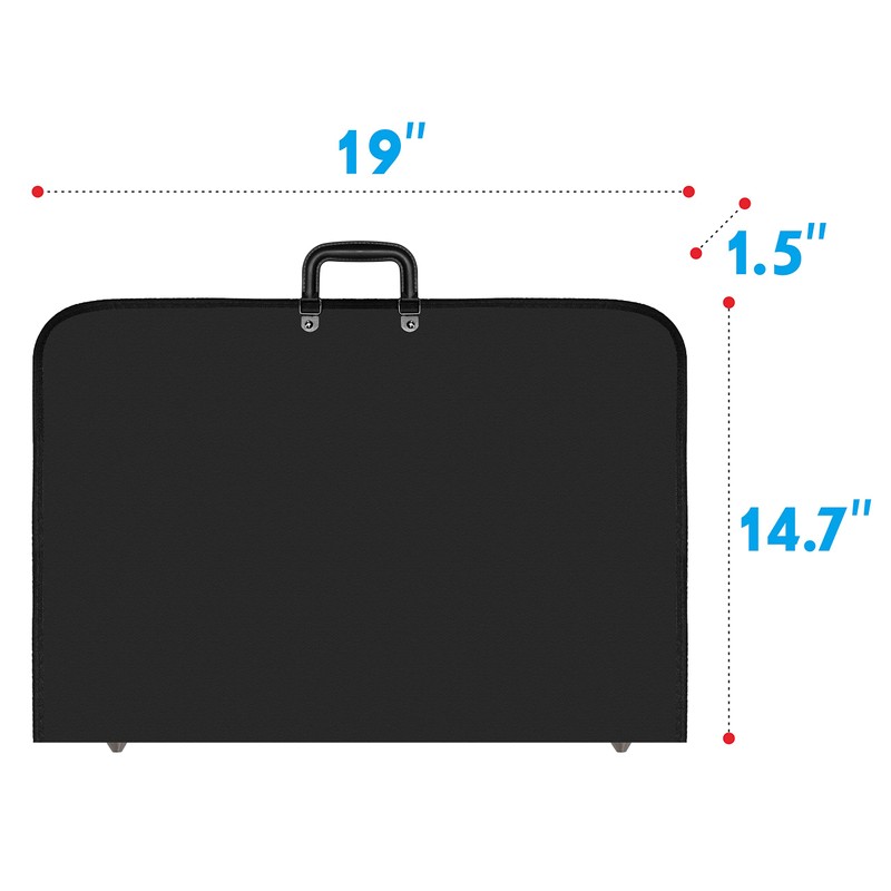 Vantasii Black Art Portfolio Case Artist Carrying Case Artist Portfolios