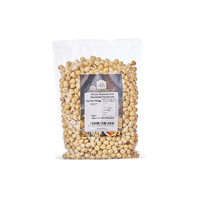 Old India Whole Roasted and Blanched Hazelnuts 750g
