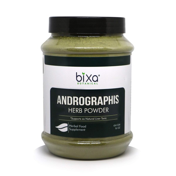 bixa BOTANICAL Andrographis Powder 454 GRM (16Oz) | Andrographis Paniculata | Bitter Herb Kalmegh | Herbal Supplement Natural Liver Tonic | Ayurvedic herb for Digest toxins