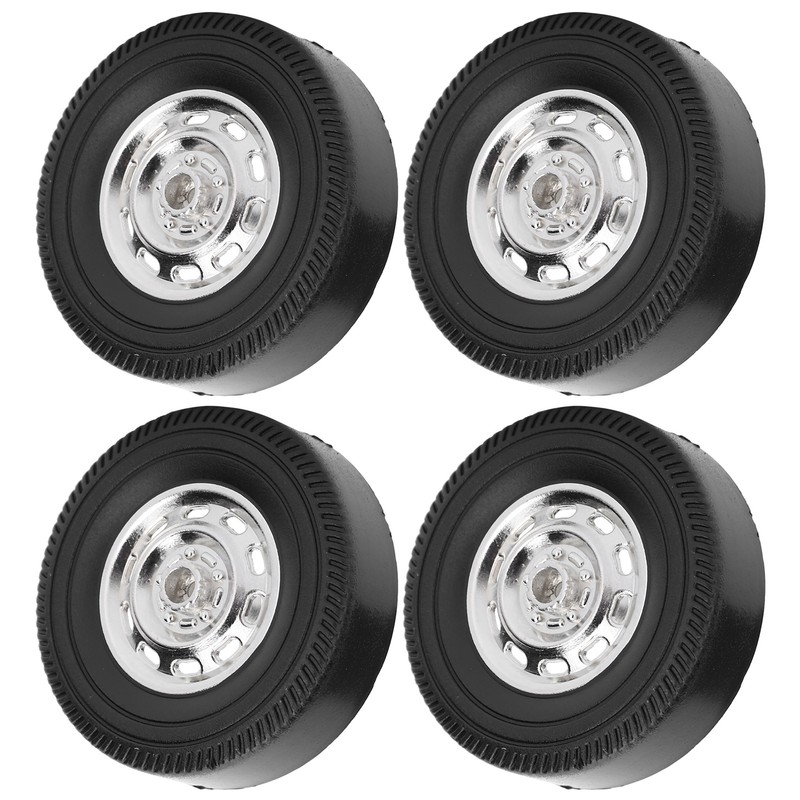 4Pcs Metal Drifting Rubber Wheel Tire Replacement Accessory for WPL