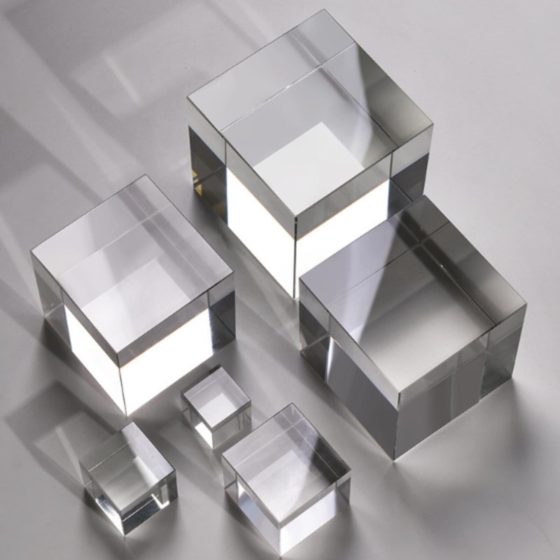 DIZLAS Acrylic Block Display Stand, Acrylic Cube, Display Stand, Transparent,