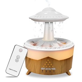VINGVO Humidificador De Nube De Lluvia Goteo De Agua, Difusor De Lluvia Nocturno De 7 Colores con Temporizador De Control Remoto, Lmpara Difusora De  