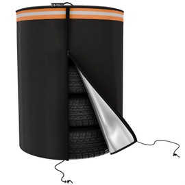 EVRBUL 33" D × 47" H Large Tire Cover, Heavy Duty 420D Waterproof Sunproof Large Tyre Storage Bag, Tire Dust Protective Cover for 4 Tires Within 32 Inches