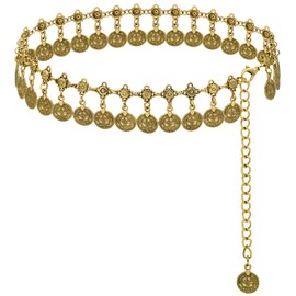 LIMHOO Western Cowgirl Belt for Women Concho Metal Belt Chain for Chain Adjustable, Metal