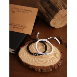 HAQUIL Couples Bracelets Long Distance Bracelets Lucky Matching Couple Bracelets Distance Relationship Anniversary Valentine Gifts for Couple