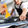 TEHAUX 25pcs Plastic Scraper, Portable Yellow Plastic Putty, Car Film