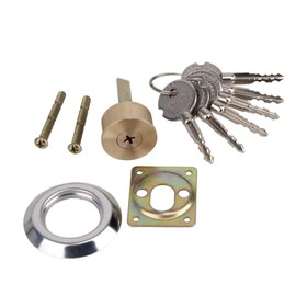 ETFBUY Brass Cross Shaped Lock Cylinder with 2 Keys Keyway Standard Commercial Door Lock Cylinder