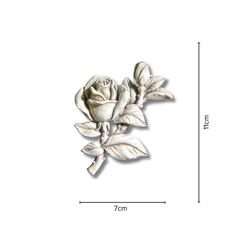 3 Pagen Rose Memorial Ornament - Rose Memorial Stone -