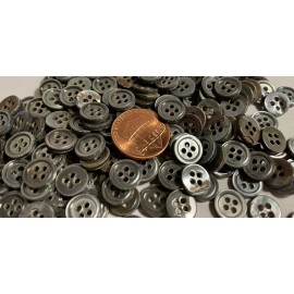 Unbranded 8 Small Tiny Iridescent Dyed Dark Gray Trocas Shell MOP Buttons 10mm 3/8" 12765