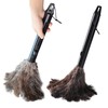 2pcs Feather Duster, Retractable Handle Fluffy and Natural Feather Duster