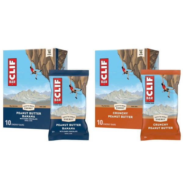 Clif Bar Variety Pack 20 Count Protein Energy Bars Crunchy