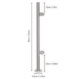 Glass Railing End Post 304 Stainless Steel Railing Post, Glass Railing Handrail Post, Deck and Swimming Pool Guardrails Post Glass Stair Railing System (35" End Post)