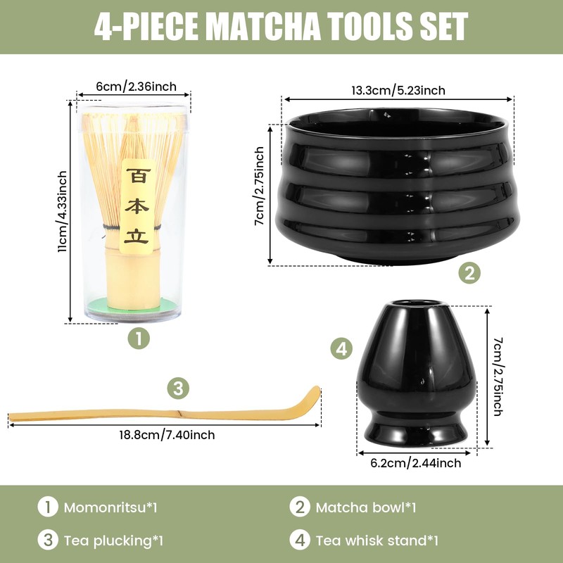 Matcha Whisk Set, Matcha Whisk and Bowl with Pouring Spout,