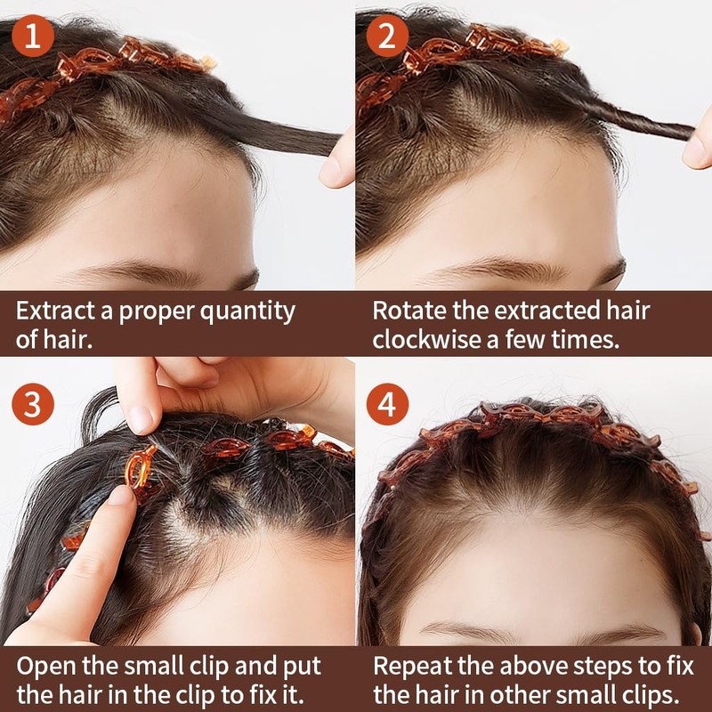 HFZRZFH Professional 2-Pack Weave Bangs Headband Set for Women -