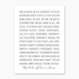 Tale of Two Wolves 2 Print, Unframed