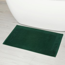 Linens Limited - Non Slip Bath Mat, Bathroom Accessory for Spa Experience, Soft and Luxurious, Turkish Cotton, Super Absorbent Long Rug, Machine Washable (Forest Green)