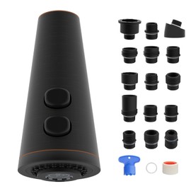 Hygie Rinse Universal Kitchen Faucet Head Replacement 4 Water Modes Pull Down Kitchen Faucet Head with 15 Adapters, 1.8 GPM Kitchen Sink Faucet Sprayer Head, Oil Rubbed Bronze