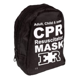 Ever Ready First Aid Adult and Infant CPR Mask Combo Kit with 2 Valves with Pair of Vinyl Gloves & 2 Alcohol Prep Pads - Tactical Black - 2 Count