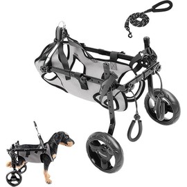 WUDLEP Dog Wheelchair for Back Legs, Doggy Wheelchair with Disabled Hind Legs Walking, Lightweight with Protective Vest Mobility Aids and traction rope for Small Pets Hind Limbs