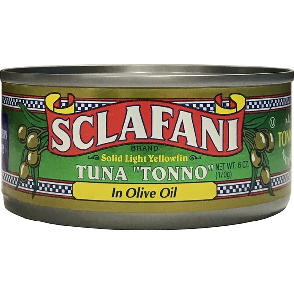 Gus Sclafani Fine Italian Imports Tuna "Tonno" Solid Light Yellowfin in Olive Oil 6 oz nt wt (12 Pack)