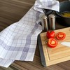 ZOLLNER 5er Set Geschirrtücher, 50x70 cm, Halbleinen, blau weiß