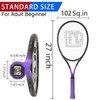LUNNADE Adults Tennis Racket 27 Inch, Shockproof Carbon Fiber Tennis