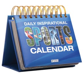 Global Printed Products Motivational & Inspirational Perpetual Daily Flip Calendar Self-Standing Easel (Sports Themed)