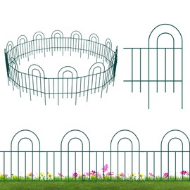 Neutype Garden Fence Small Fence Panels Outdoor Fence for Dogs Decorative Fence Panels Garden Border Fence Metal Trellis Panels 14 Pieces Green Rabbit Fence 17.5" W x 32" H