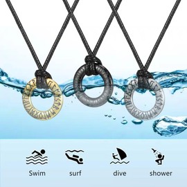 Gold Norse Viking Rune Leather Rope Necklace Runic Coin Talisman Pendant Adjustable Braided Cord Chain Necklace Jewelry Gifts for Men Women