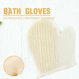 SJBAUTYO Body Exfoliating Gloves, Exfoliating Gloves, Linen Scrub Gloves for the Body, Washable Shower Gloves, Shower Scrubbing Gloves, Exfoliating Tools for Men, Women, Children