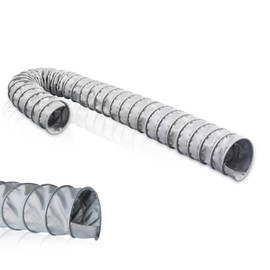Heat Resistant Silicone Coated Fiberglass Air Ducting Sturdy Hose, -65 to 550 °F, 16 ft (4" ID)