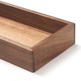 Bathroom Vanity Tray, Bathroom Tray for Counter, Acacia Wood Toilet Tank Tray for Organizing and Home Decor (11.8 x 4.5 x 1.6 inch)