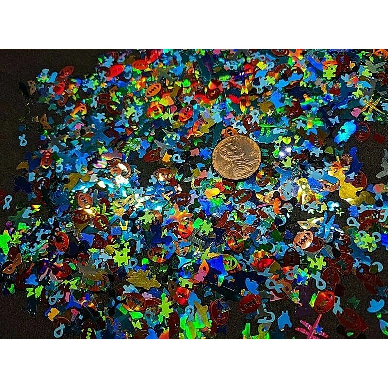 Unique Nail Creations CHILD ABUSE Blend~MULTI SHAPES GLITTER~Nail•A