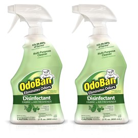 OdoBan Ready-to-Use Disinfectant and Odor Eliminator, Set of 2 Spray Bottles, 27 Ounces Each, Original Eucalyptus Scent