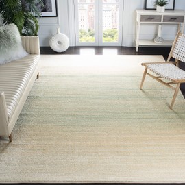 SAFAVIEH Adirondack Collection Area Rug - 9' x 12', Green & Ivory, Modern Ombre Design, Non-Shedding & Easy Care, Ideal for High Traffic Areas in Living Room, Bedroom (ADR142Y)