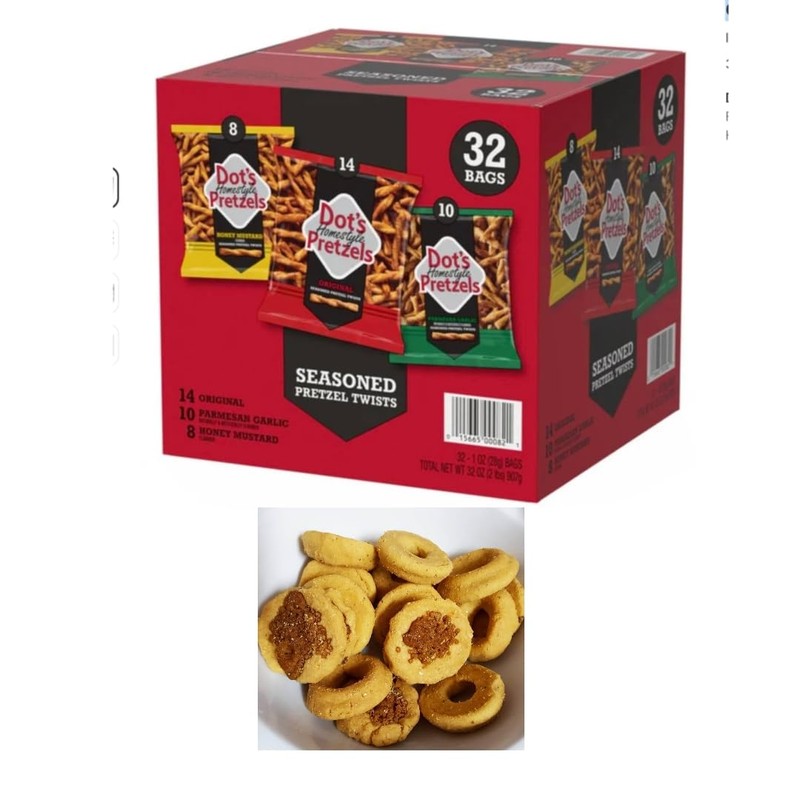 Dot's Pretzels Variety, 32-count in Accents Depot Box Packaging