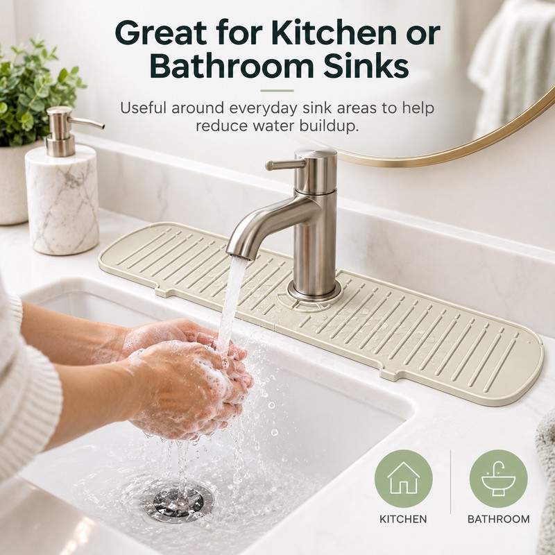 Silicone Faucet Mat for Kitchen & Bathroom – Drainage Splash