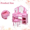 INFANS Kids Vanity, 2 in 1 Princess Makeup Desk and