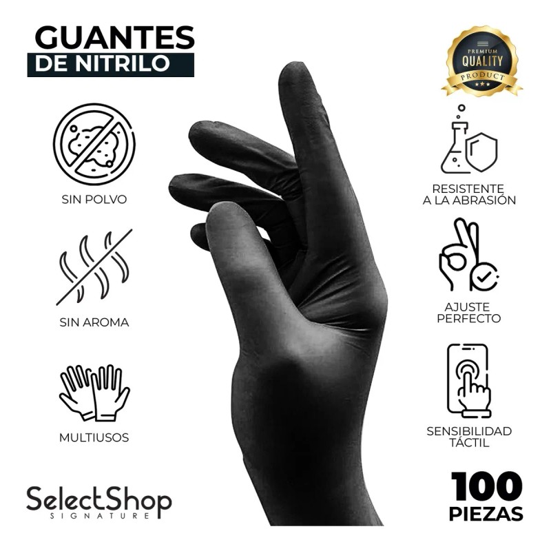 Guantes De Nitrilo Vinil Libre De Latex Sin Polvo Azul