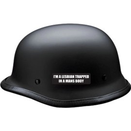 USA Biker Goods I'm A Lesbian Trapped In A Mans Body Motorcycle Helmet Sticker Y