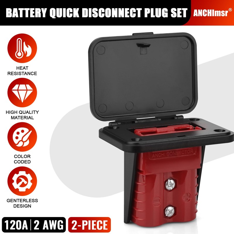 120 Amp Battery Quick Disconnect Connector Plug Mounting Panel with