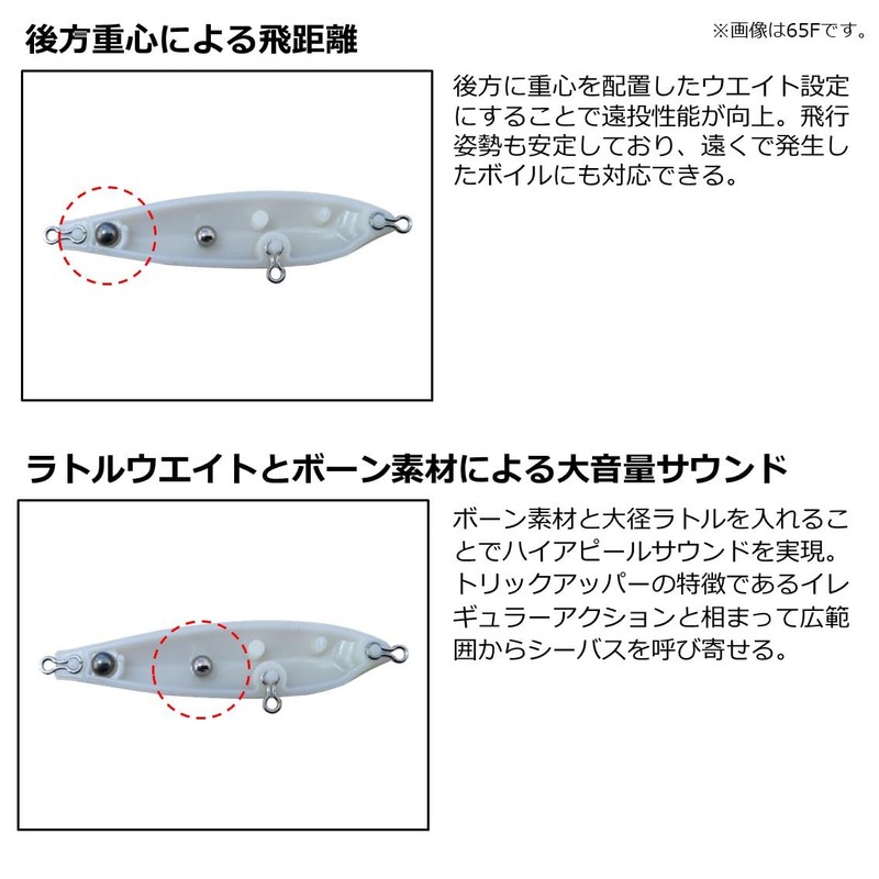 DAIWA Lure/Saltwater (Plug) MORETHAN Trick Upper R65F Lime Pearl Sand