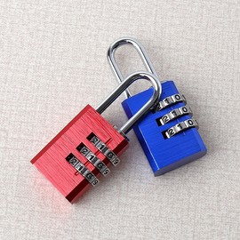 3-Digit Aluminum Combination Padlock for Lockers & Wardrobes 3-Digit Aluminum Padlock Red 3ea